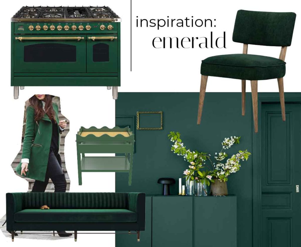 Interior Design color inspiration green emerald