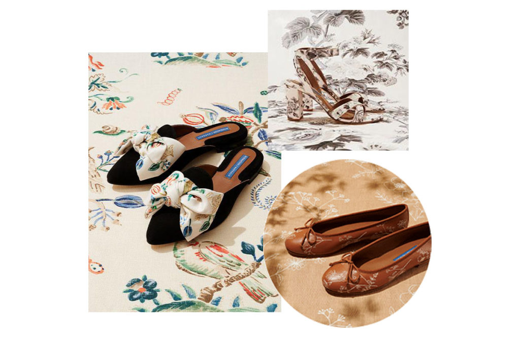 Fabric House Schumacher and Footwear Margaux Pattern Shoes