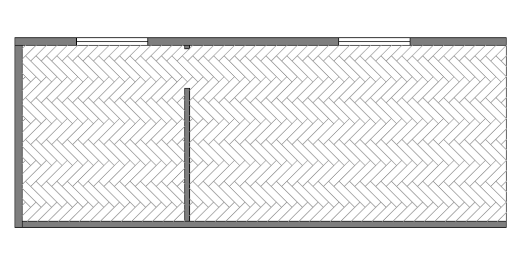 Studio Tile Plan laid in herringbone pattern