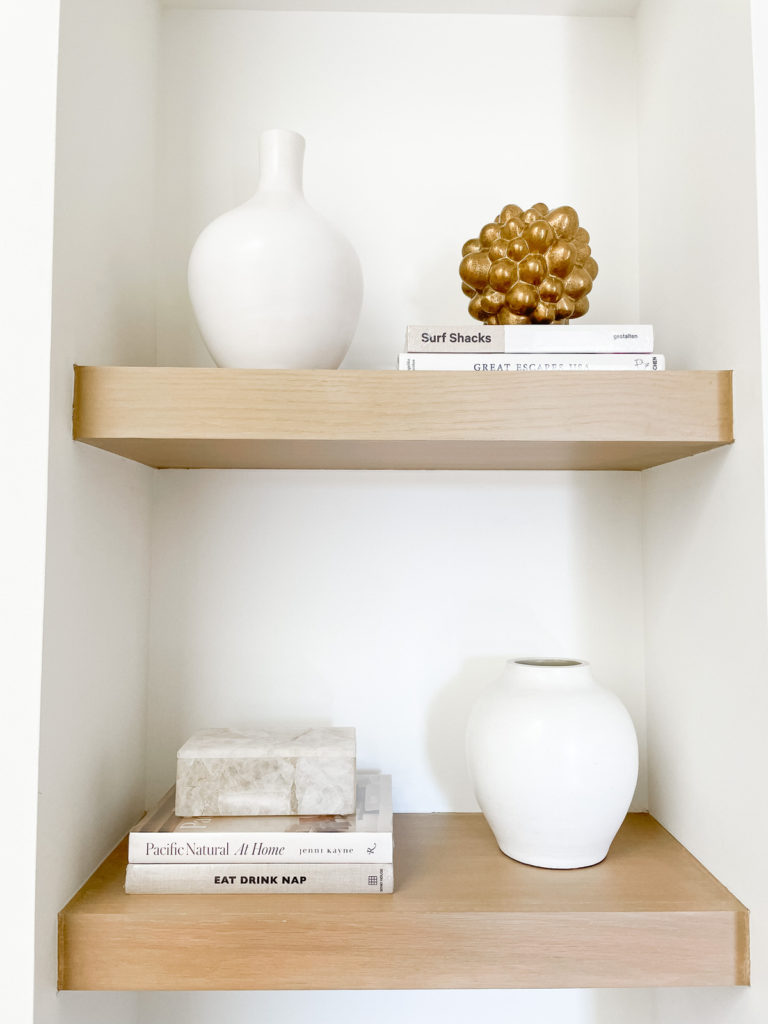 shelf styling, shelfie, styling on open shelving, shelf decor
