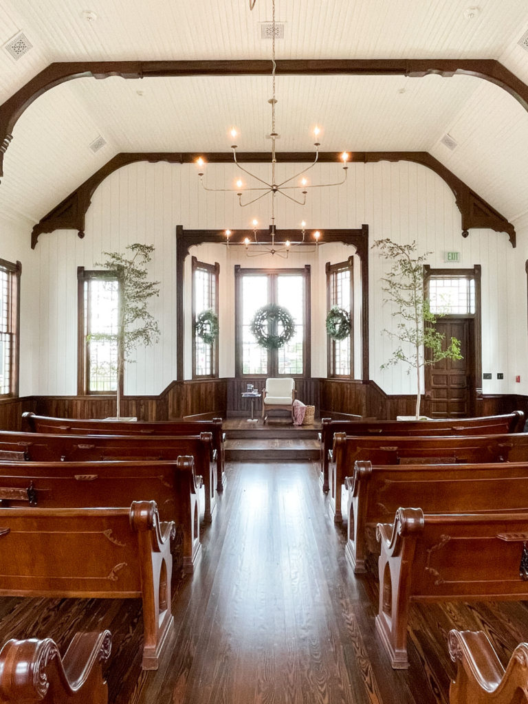 Old church interior Waco