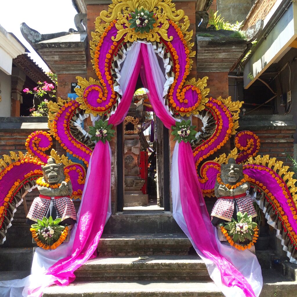 A wedding entrance in Ubud Bali