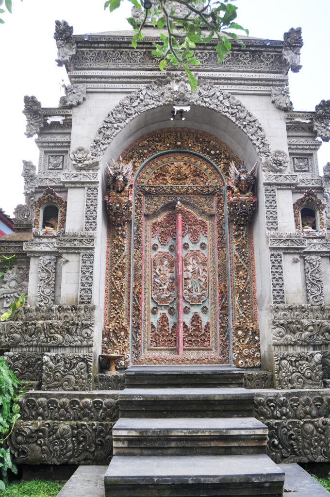 Colorful carved door in Ubud, Bali