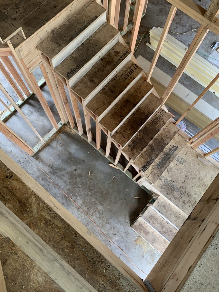 Framing stairs in new build