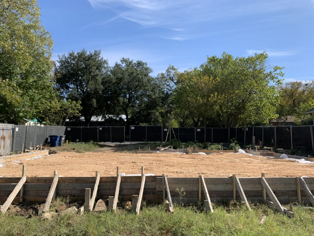 Site Work on a new build home project in Austin Texas