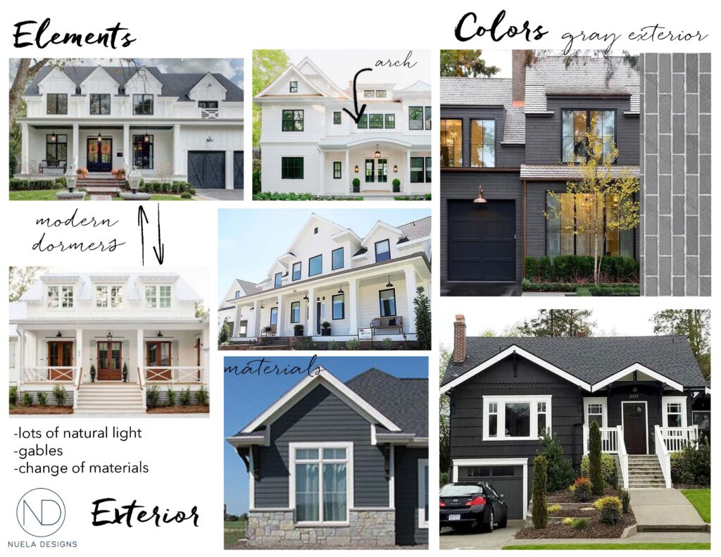 New Build Exterior Inspiration Mood Board