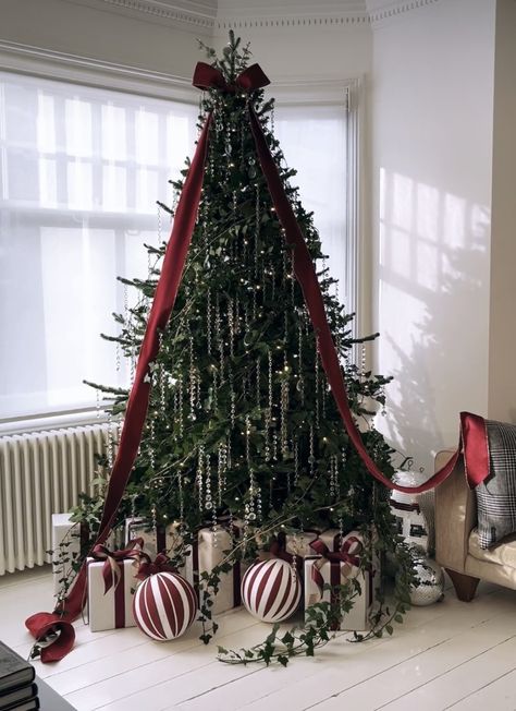 red bow christmas tree topper