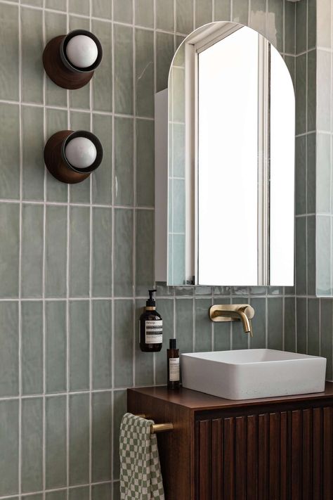 sage tile bathroom