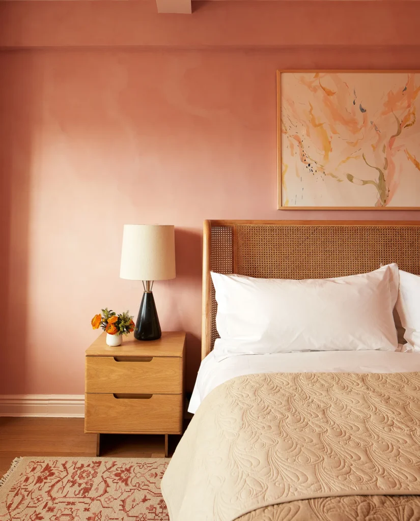 Pink Walls in Bedroom