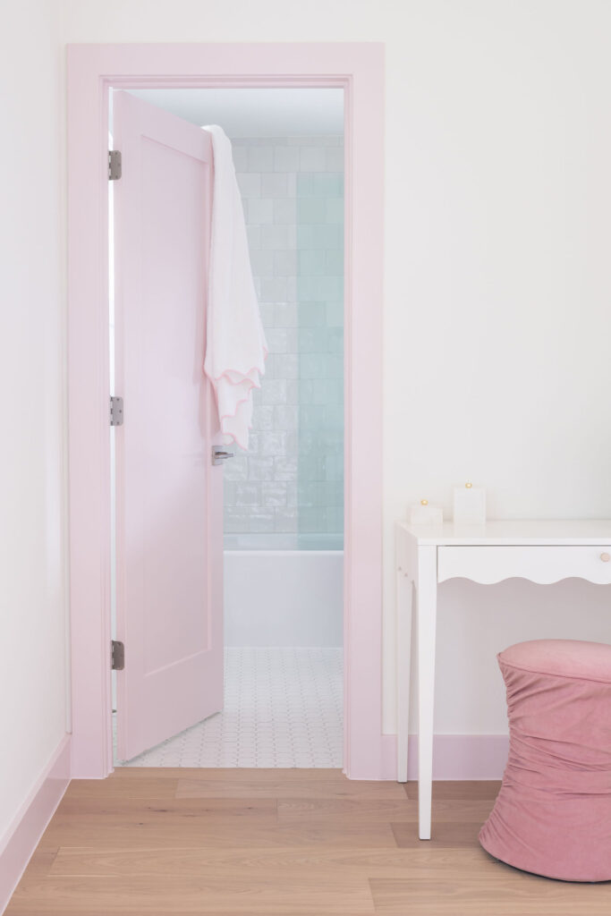 Nuela Designs Pink Trim and Door for little girl's bedroom